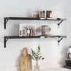 vidaXL Wall Shelf Black Stainless steel with black finish Wall mounting