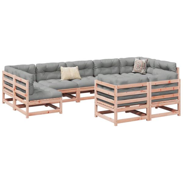 vidaXL Garden Sofa Set Reddish-brown Solid Douglas Fir wood Large
