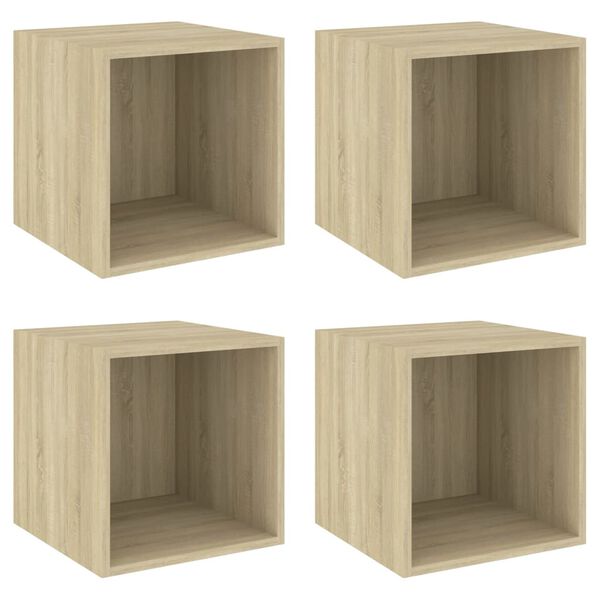 vidaXL Wall Cabinet Set of 4 Sonoma oak Engineered wood Medium