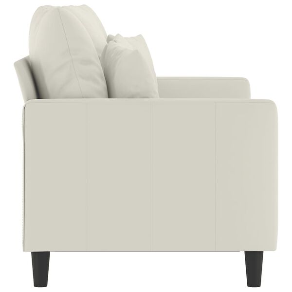 vidaXL 2-seater Sofa Cream Velvet (100% polyester), metal, textilene