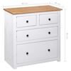 vidaXL Sideboard White and natural wood Solid pine wood Medium Storage