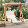 vidaXL Swing Chair with Cushion and Canopy Solid Wood Spruce