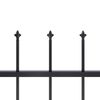 vidaXL Garden Fence with Spear Top Steel 71.3"x59.1" Black