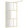 vidaXL Walk-in Shower Wall with Clear ESG Glass Gold 45.3"x76.8"