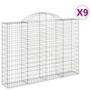 vidaXL Gabion Basket Set of 9 Silver Galvanized iron Extra Large
