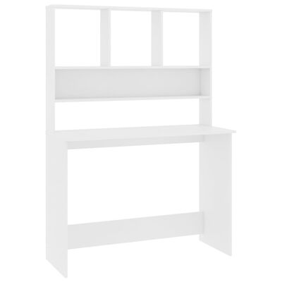 vidaXL Desk with Shelves White 43.3"x17.7"x61.8" Engineered Wood