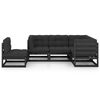 vidaXL Garden Lounge Set Black Solid Pinewood, 100% Polyester Medium