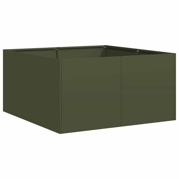 vidaXL Planter Olive Green Cold-Rolled Steel Large Decorative Inlays