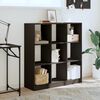 vidaXL Bookcase Black Engineered wood Medium Bookcase Rectangular