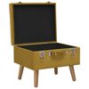 vidaXL Stool Mustard yellow and gold Velvet, solid pinewood Small