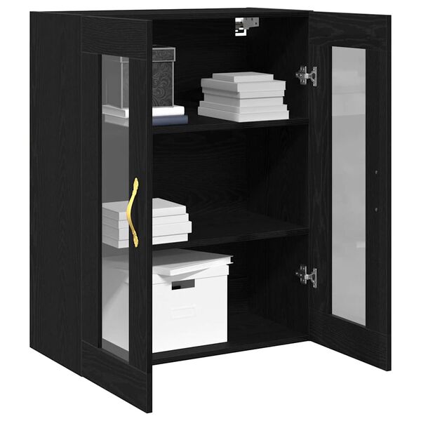 vidaXL Wall Cabinet Black Oak 27.36 x 13.39 x 35.43 in Engineered Wood