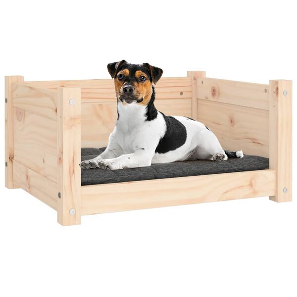 vidaXL Dog Bed Natural wood Solid pine wood Medium Minimalistic
