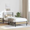 vidaXL Bed Frame Sonoma Oak Engineered Wood, Steel Twin Bed Frame