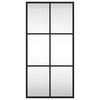 vidaXL Wall Mirror Black Glass, Powder-coated Iron 11.8 x 23.6 in