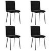 vidaXL Dining Chair Set of 4 Black Velvet, plywood, metal
