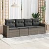 vidaXL Garden Sofa Set Grey PE Rattan, Powder-Coated Steel Large Modular
