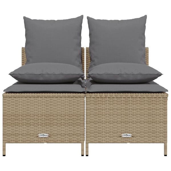 vidaXL Garden Sofa Set Beige and Light Grey PE rattan Modular