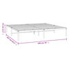 vidaXL Bed Frame White Powder-coated steel King Bed Frame Rectangular