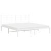 vidaXL Bed Frame White Powder-Coated Steel Double Bed Frame