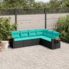 vidaXL Patio Sofa Set Black, Blue