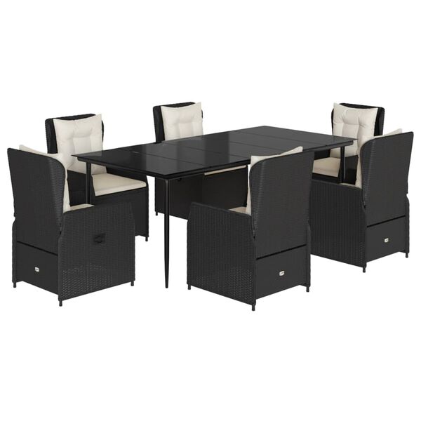 vidaXL Garden Dining Set Black, Cream White