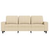 vidaXL 3-Seater Sofa with Footstool Cream 70.9" Fabric