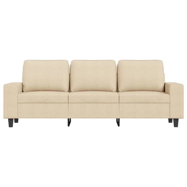 vidaXL 3-Seater Sofa with Footstool Cream 70.9" Fabric