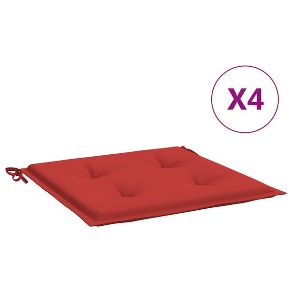 vidaXL Chair Cushion Set of 4 Red Oxford fabric (100% polyester)