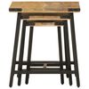 vidaXL Nesting Coffee Table Natural wood and black Solid mango wood and iron