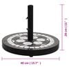 vidaXL Parasol Base Black and White Powder-coated iron, ceramic 26.5 lbs