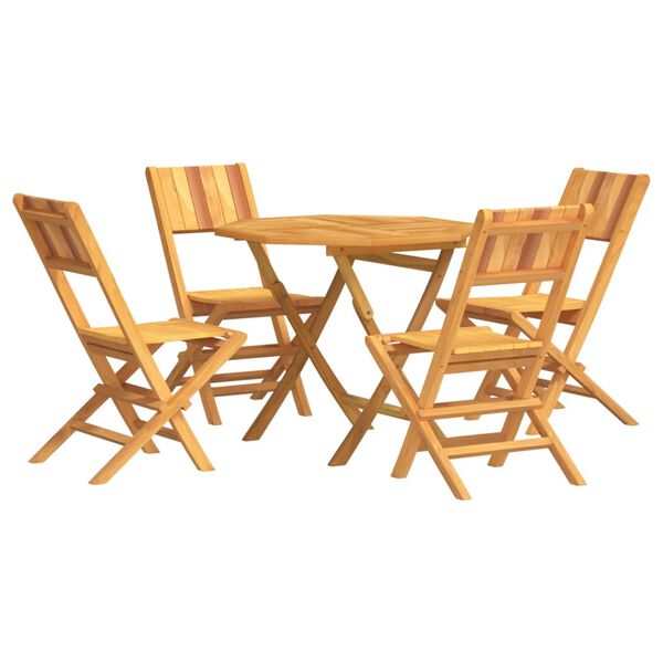 vidaXL Garden Dining Set Natural Teak Solid Teak wood Medium Foldable