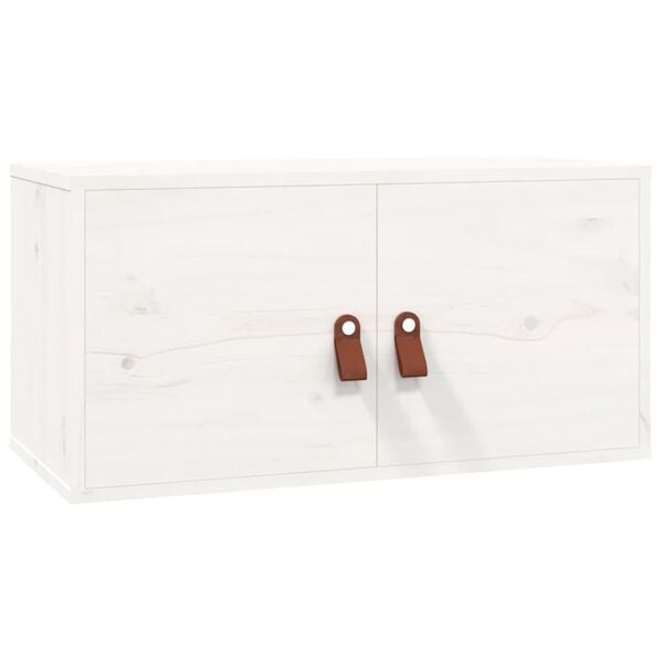 vidaXL Wall Cabinet White Solid pinewood 23.6x11.8x11.8 in Wall mounting