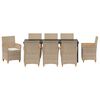 vidaXL Garden Dining Set 9 pcs Beige poly rattan
