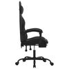vidaXL Gaming Chair with Footrest Black Faux Leather