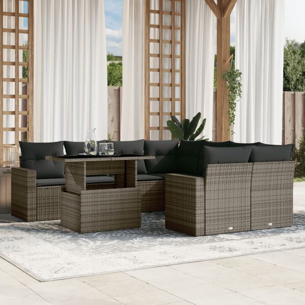 vidaXL Garden Sofa Set Grey