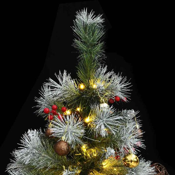 vidaXL Artificial Hinged Christmas Tree 300 LEDs & Ball Set 70.9"