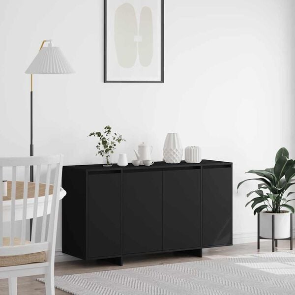 vidaXL Sideboard Black 53.15 x 16.14 x 29.53 in Engineered Wood