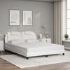 vidaXL Bed Frame "Viana" with LED without Mattress White 59.8"x79.9"