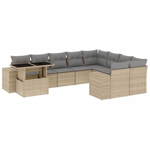 vidaXL Garden Sofa Set Beige, Light Gray