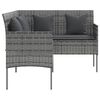 vidaXL Couch Sofa Set Grey PE rattan, powder-coated steel, 100% polyester