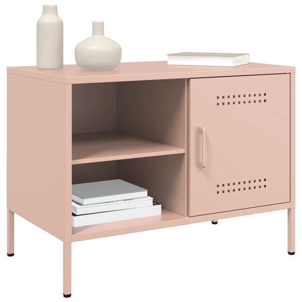 vidaXL TV Cabinet Pink Steel 26.8 x 15.4 x 19.9 in TV Cabinet