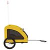 vidaXL Pet Bike Trailer Yellow Oxford fabric, Iron, PVC Collapsible