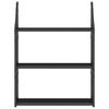 vidaXL Wall Shelf Black Engineered wood 23.6 x 8.3 x 30.9 in Wall Shelf