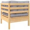 vidaXL Garden Corner Sofa Gray Solid Pine Wood Standard Modular