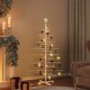 vidaXL Wooden Christmas Tree Brown Solid Pine Wood, Bamboo Small/Medium