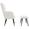 vidaXL Relaxing Chair With Stool Cream White Velvet (100% polyester), steel