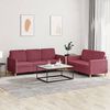 vidaXL Sofa Set Wine Red Polyester, Metal, Plywood, Textilene Standard