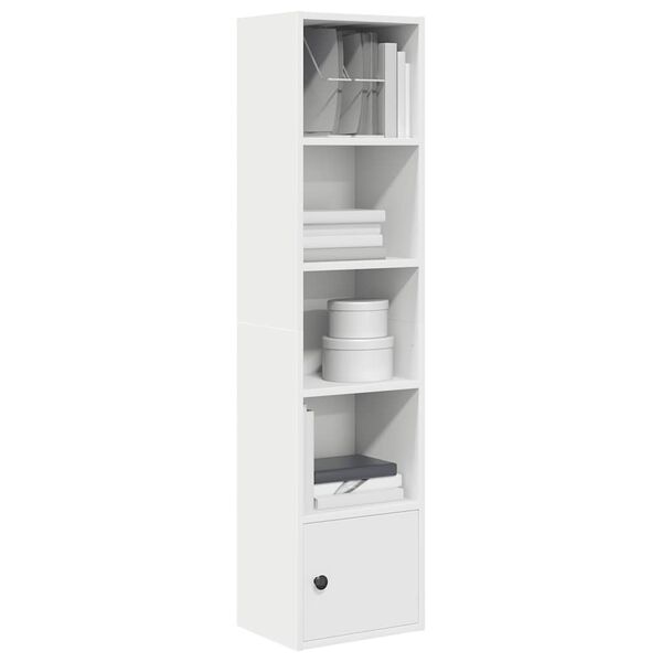 vidaXL Bookcase White Engineered wood Medium Bookcase Rectangular