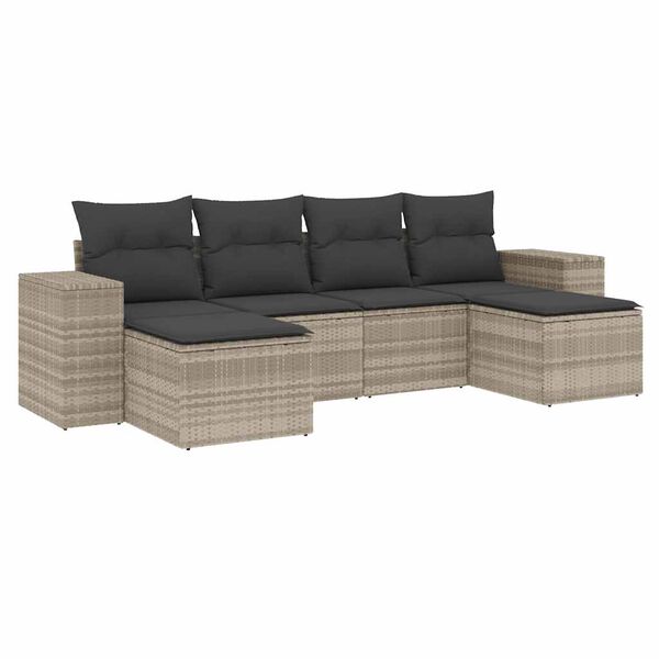vidaXL Garden Sofa Set Light gray and dark gray