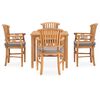 vidaXL 5 Piece Patio Dining Set with Cushions Solid Teak Wood